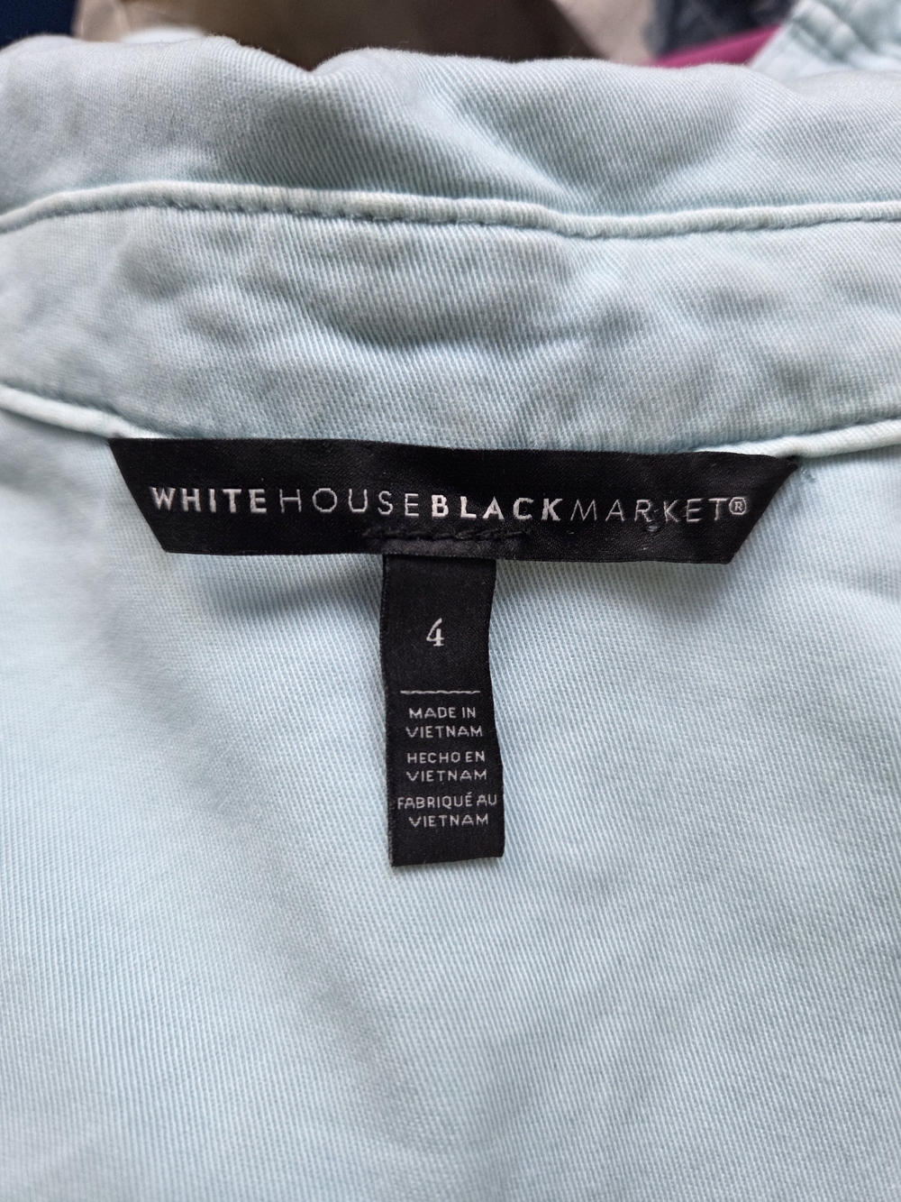 White House Black Market Sleeveless Light Blue Zip Front Shirt Dress Size 4 - Picture 6 of 6